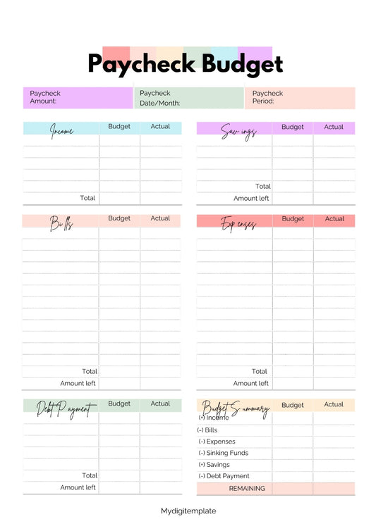 Simple Paycheck Planner | Master Your Money